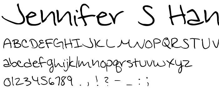 Jennifer_s Hand Writing font